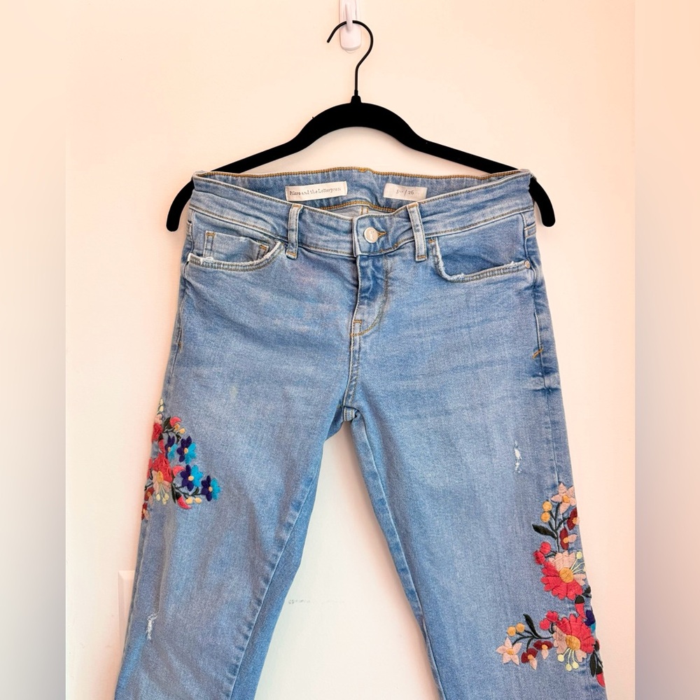 Pilcro and the Letterpress Floral Jeans